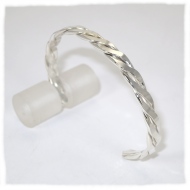 Rolled twisted wire silver bracelet